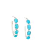 Silver Four-stone Hoop Earrings In Turquoise