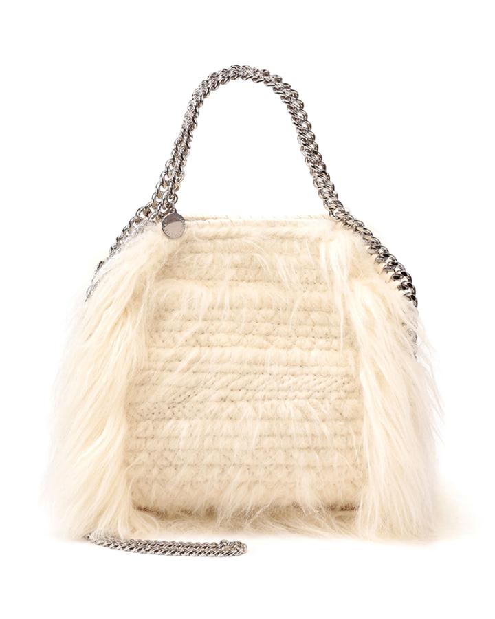 Falabella Mini Faux-fur Tote Bag, Ivory