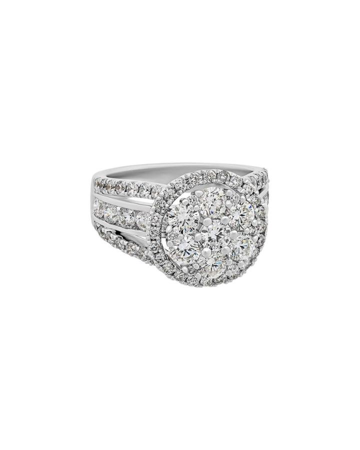 Estate 14k White Gold Circular Diamond Ring,