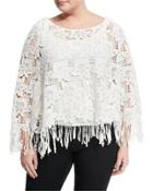 Barnaby Lace Poncho, White,