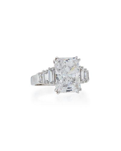 Emerald-cut Cubic Zirconia Ring