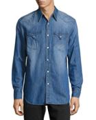 Django Western Denim Shirt, Cali Blue