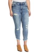 High-rise Skinny Slanted-ankle Jeans,