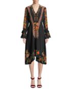 Lace-trim Engineered Floral-print