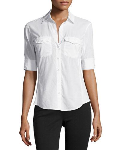 3/4-sleeve Contrast-panel