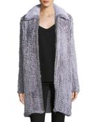 Knitted Faux-fur Walker Coat