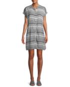 Ihsan Short-sleeve Mixed-check Easy Tunic/dress
