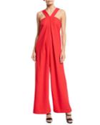 Wide-leg Pleated-front Jumpsuit