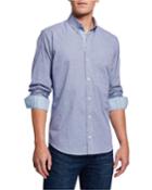 Men's Micro Plaid Long-sleeve Cotton