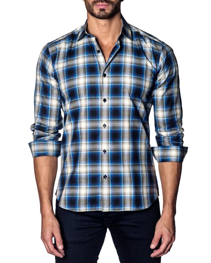 Men's Semi-fitted Plaid-print