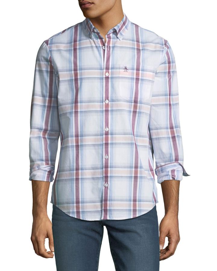 Men's Plaid Button-front