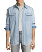Men's Casual Chest-pocket Cotton Snap-front Western