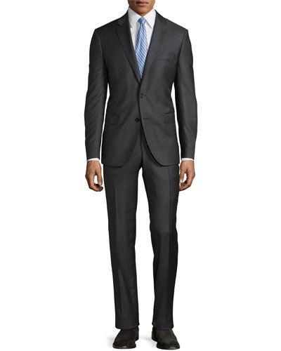 Slim-fit Solid Serge Two-piece