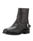 Oliver Buckled Lamb-leather Moto Ankle Boot