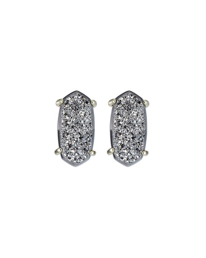 Betty Druzy Stud Earrings, Platinum