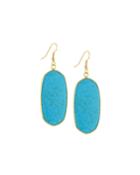 Elongated Stone Drop Earrings, Turquoise