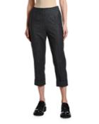 Pinstriped Wool Crop Pants
