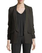 Clay Open-front Shawl-lapel Boyfriend Blazer