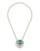 Jewel-pendant Chain Necklace, Blue