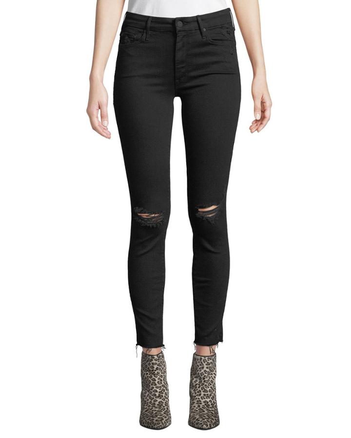 Looker Ankle Fray Distressed Jeans With