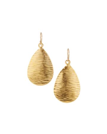 Textured Gold Drop Earrings