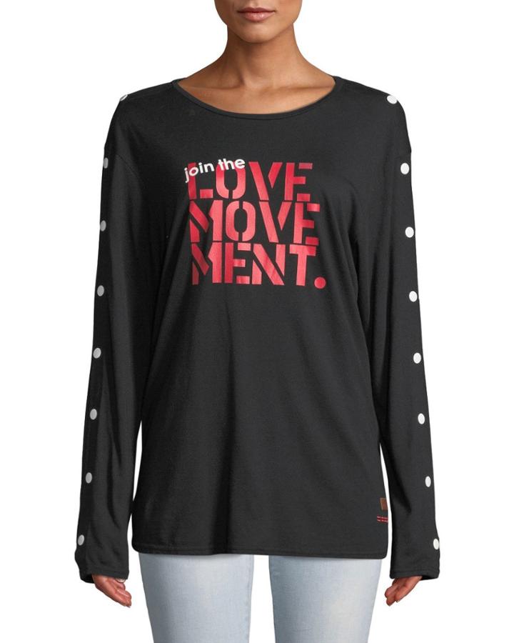 Doni Love Movement Snap-sleeve Top