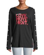 Doni Love Movement Snap-sleeve Top