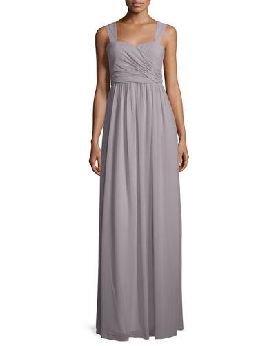 Sleeveless Ruched Chiffon Gown