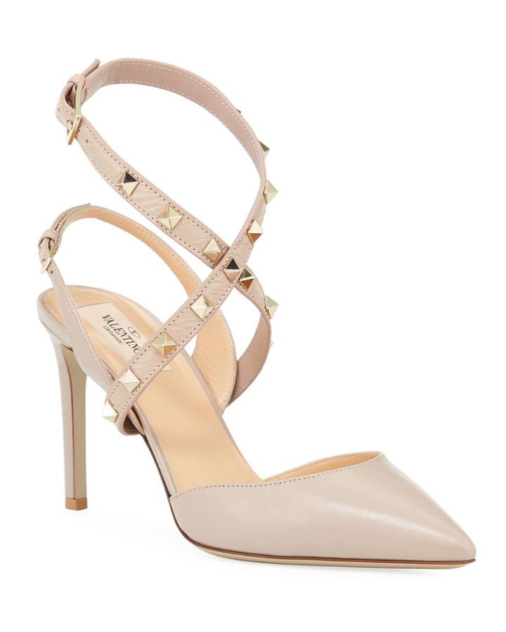 Rockstud Wrap Slingback Pumps