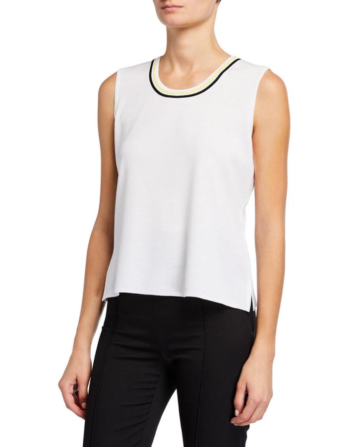 Sleeveless Neck Trim Tank