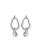 Organic Link Earrings W/ Crystal Drops,