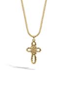 Classic Chain 18k Gold Cross Pendant Necklace