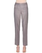Wool/silk-blend Houndstooth Trousers