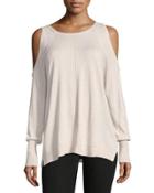 Long-sleeve Cold-shoulder Top, Pink