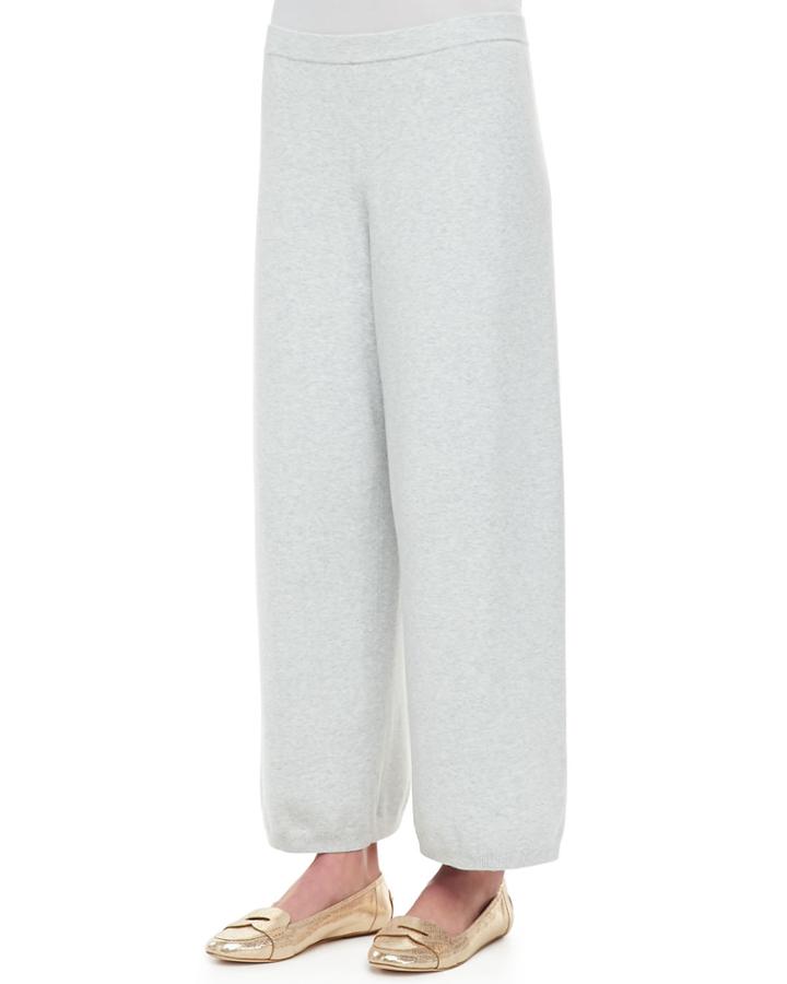 Wide-leg Knit Pants,