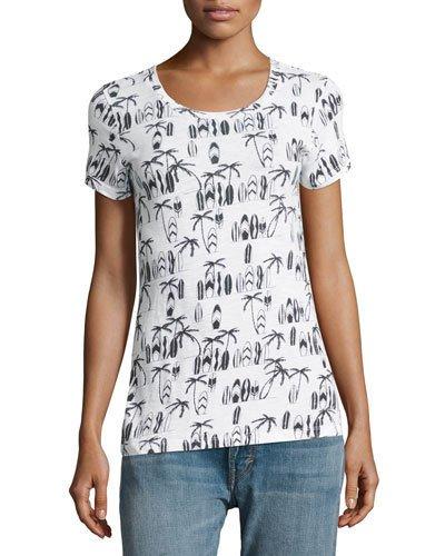 Sonny Surfs Up Slub Tee, White/black
