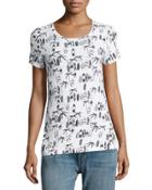 Sonny Surfs Up Slub Tee, White/black