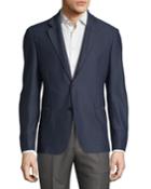 Waffled Herringbone Two-button Blazer