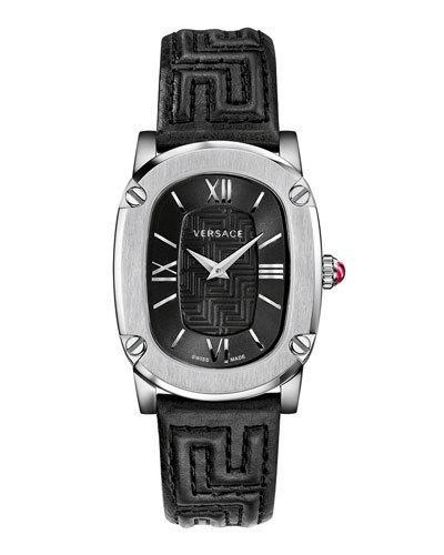 30mm Couture Oval Watch W/ Leather Strap,