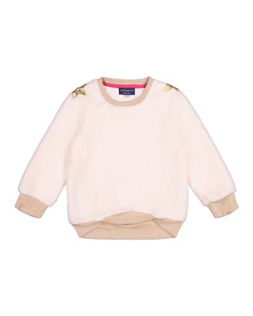Girl's Metallic Star Plush Sweatshirt,