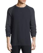 Men's Long-sleeve Crewneck Cotton-blend T-shirt