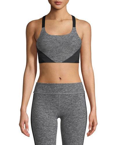 Mesh-paneled Crossover Sports Bralette