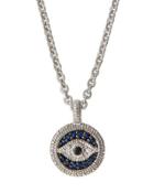 Sapphire Evil Eye Pendant Necklace