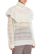 Ruffle-trim Turtleneck Knit