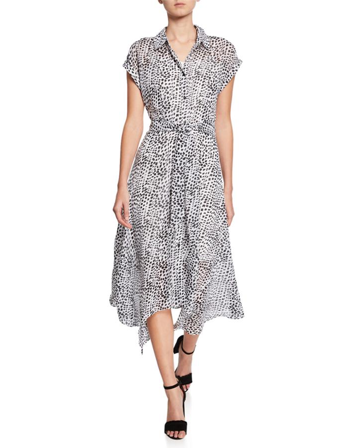 Button-front Animal-print