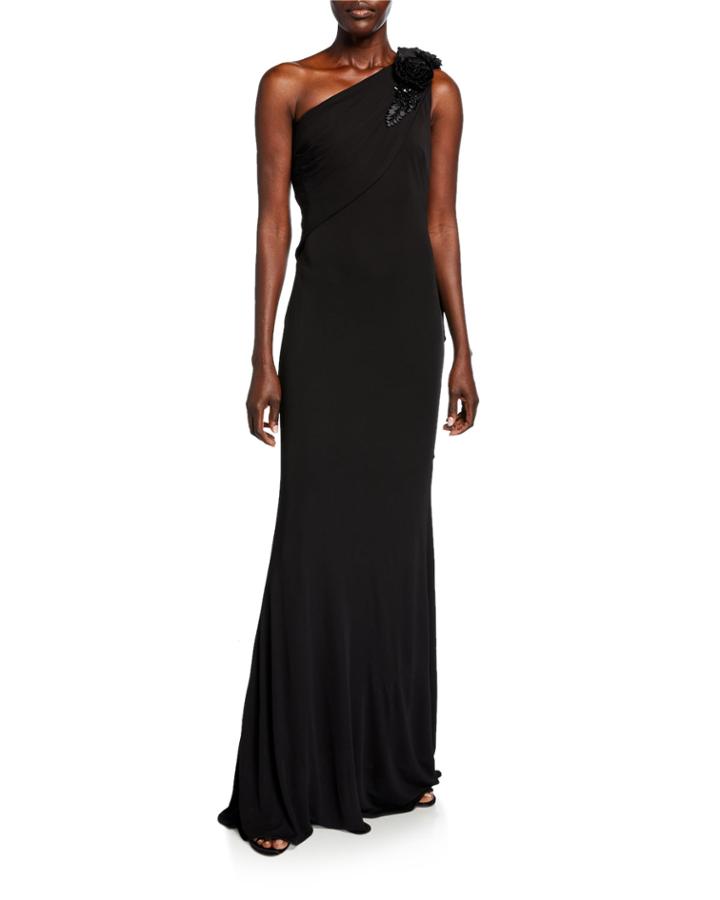 Grecian One-shoulder Column Gown