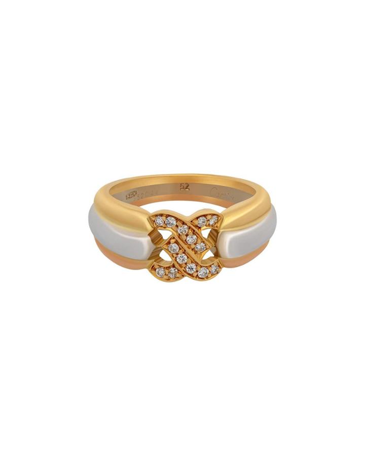 18k Tricolor C-diamond Ring,