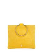 Le Pouch Ring Suede Small Crossbody Bag, Dijon