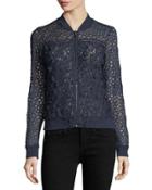 Fatima Mixed-lace Bomber Jacket