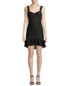 Lace Ruffle-hem Bustier Dress